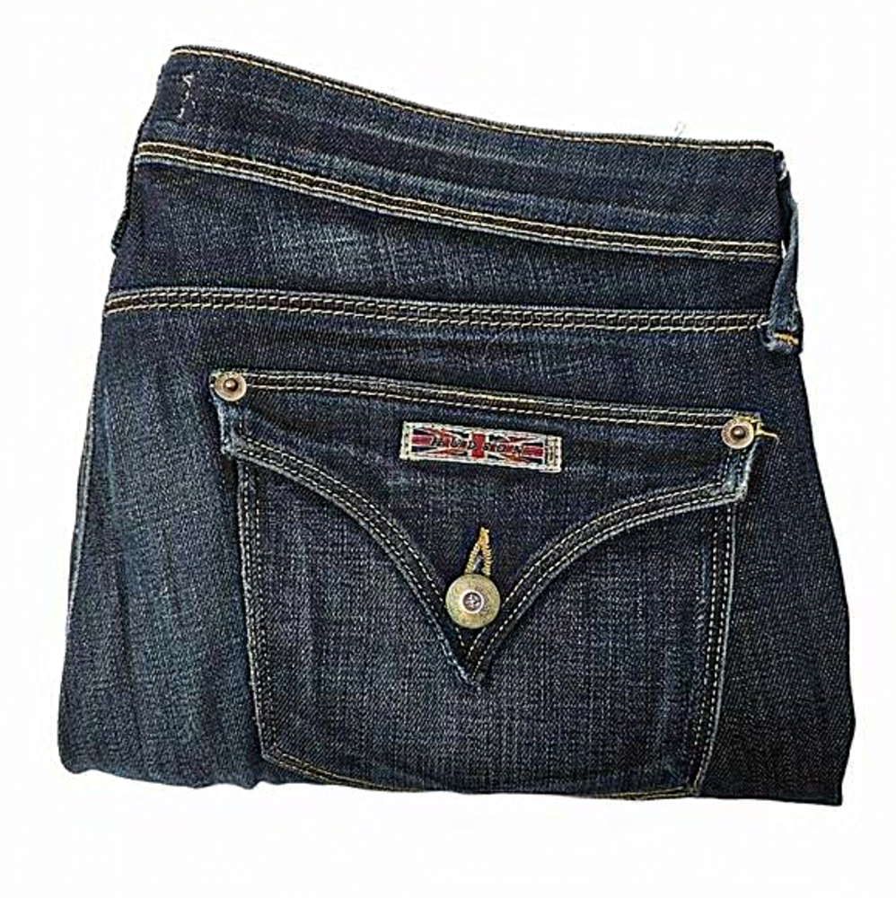 Hudson Dark Denim Stretch Collin Flap Pocket Skinny Jeans Womens Sz 28 W 32 L 33